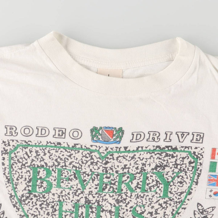 90'S Vintage Printed T-Shirt, Men's Size L cotton white type Vintage Second Hand