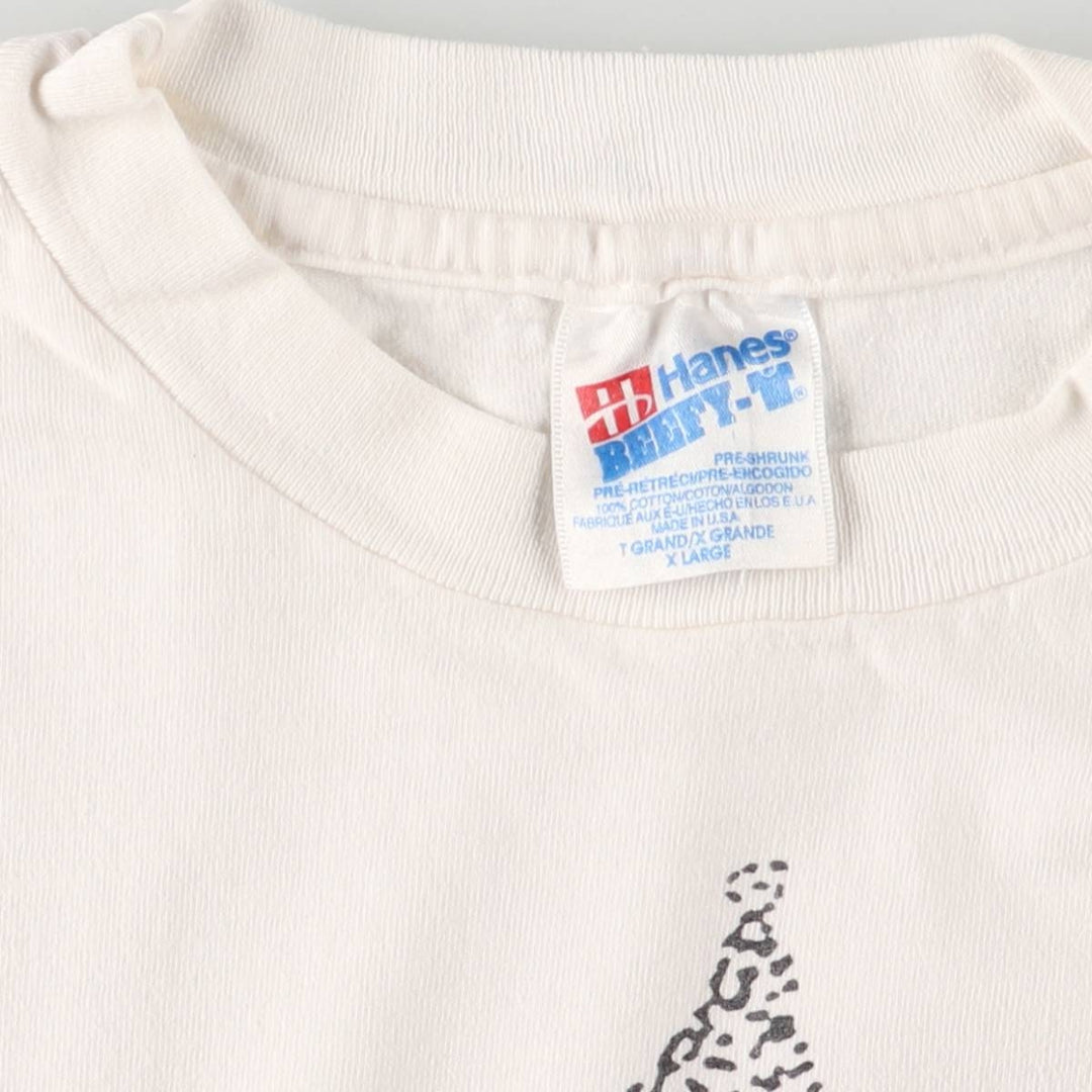 Vintage 90'S Hanes Outrigger Canoe Print T-Shirt, Made in USA, Men's XL cotton white type Vintage Second Hand
