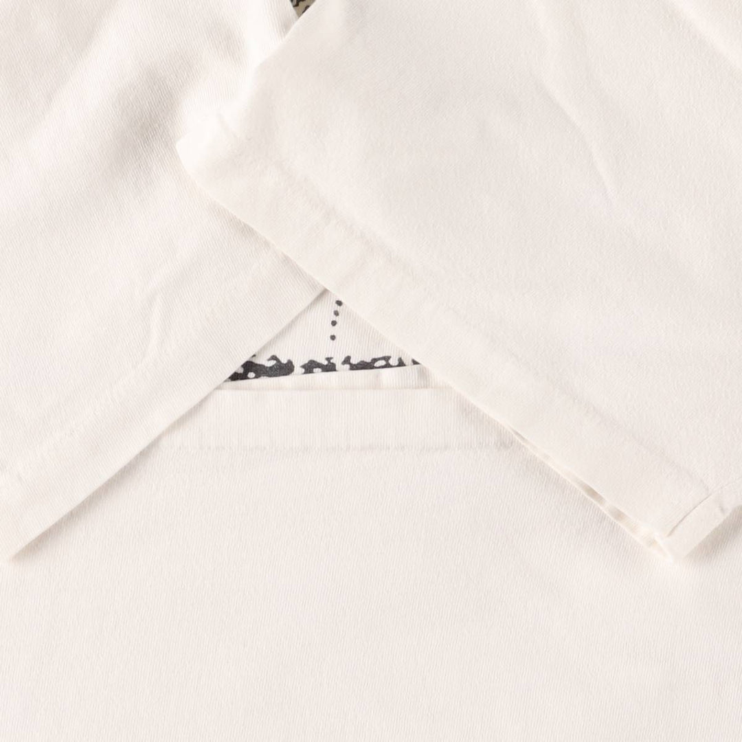 Vintage 90'S Hanes Outrigger Canoe Print T-Shirt, Made in USA, Men's XL cotton white type Vintage Second Hand