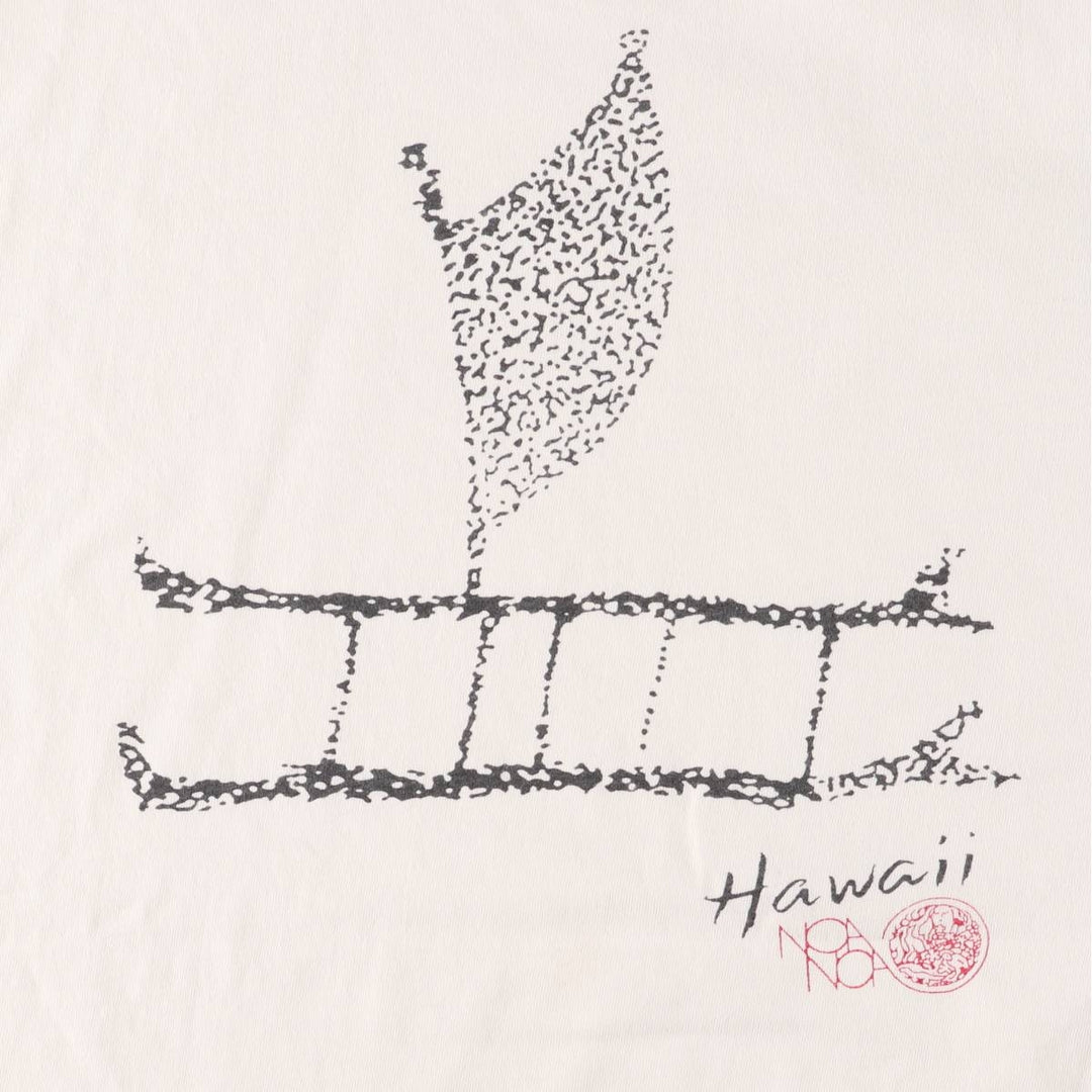 Vintage 90'S Hanes Outrigger Canoe Print T-Shirt, Made in USA, Men's XL cotton white type Vintage Second Hand