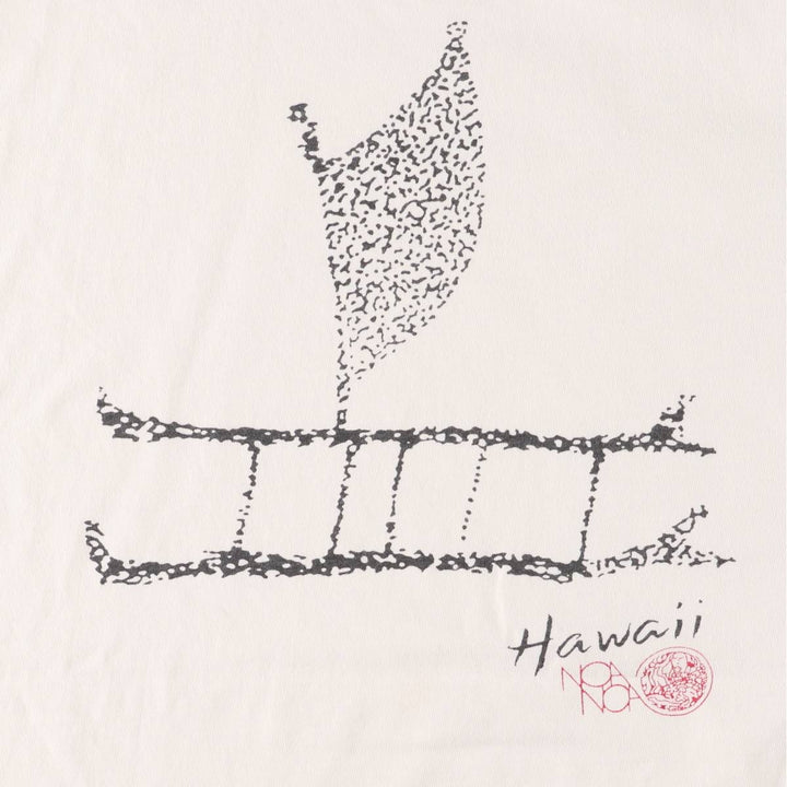 Vintage 90'S Hanes Outrigger Canoe Print T-Shirt, Made in USA, Men's XL cotton white type Vintage Second Hand