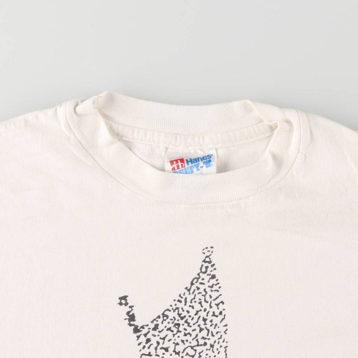Vintage 90'S Hanes Outrigger Canoe Print T-Shirt, Made in USA, Men's XL cotton white type Vintage Second Hand