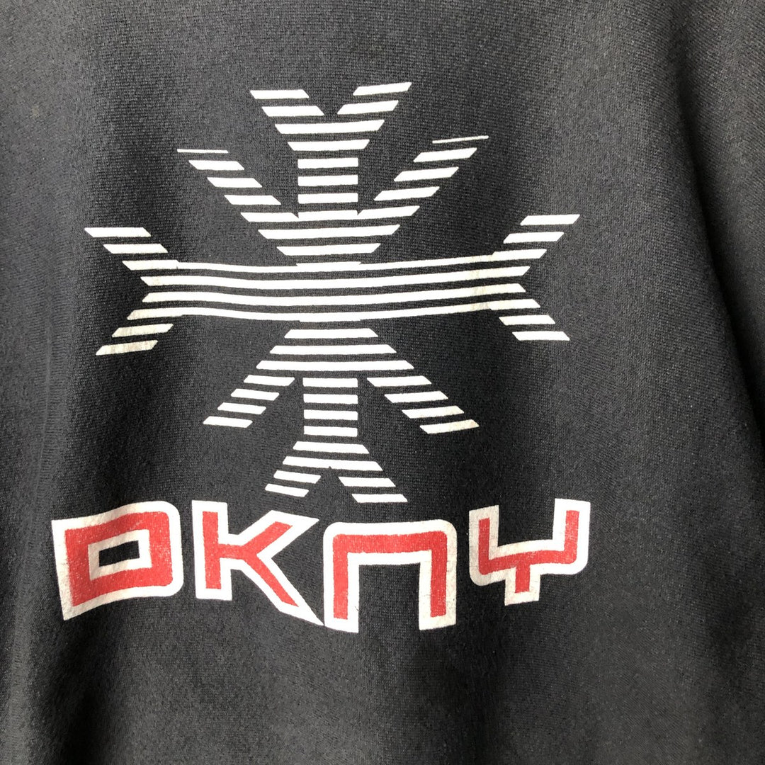 Donna Karan New York DKNY Jeans Sweatshirt Pullover Hoodie, Made in USA, Men's XL cotton black type Vintage Second Hand