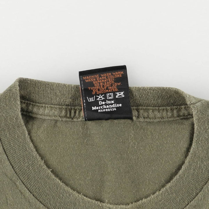 00'S Harley-Davidson Motorcycle Bike T-shirt Men's L size cotton Khaki type Vintage Second Hand