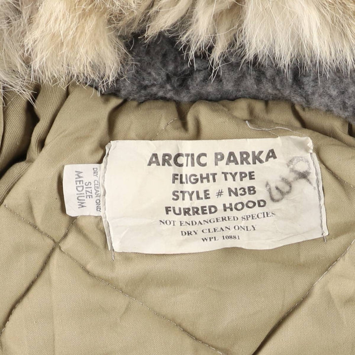 Vintage 1980'S ARCTIC PARKA, N-3B style military flight jacket, men's size M unclear Beige type Vintage Second Hand