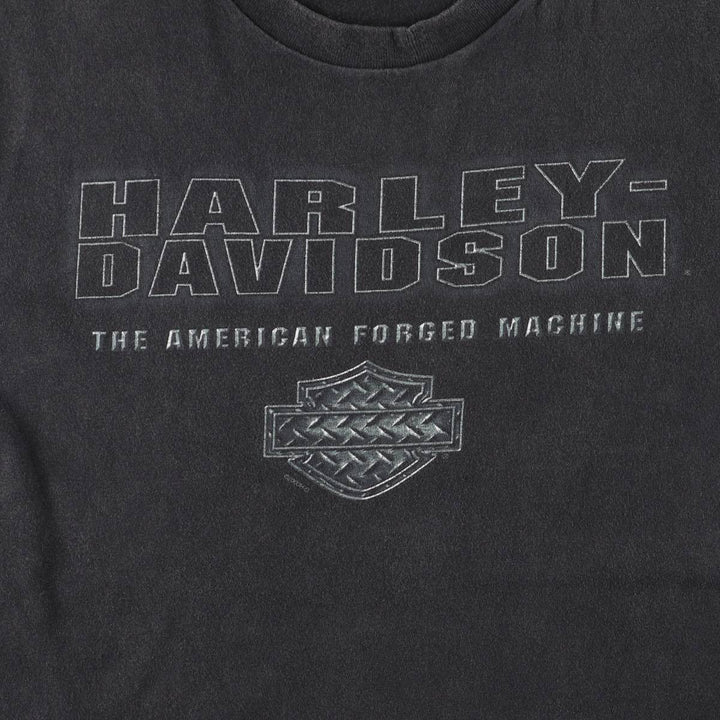 00'S Harley-Davidson Motorcycle Bike T-shirt Made in USA Men's L size cotton black type Vintage Second Hand