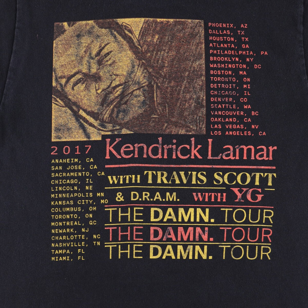 KENDRICK LAMAR Kendrick Lamar Rap T-shirt Rap T Men's S size unclear black type Vintage Second Hand