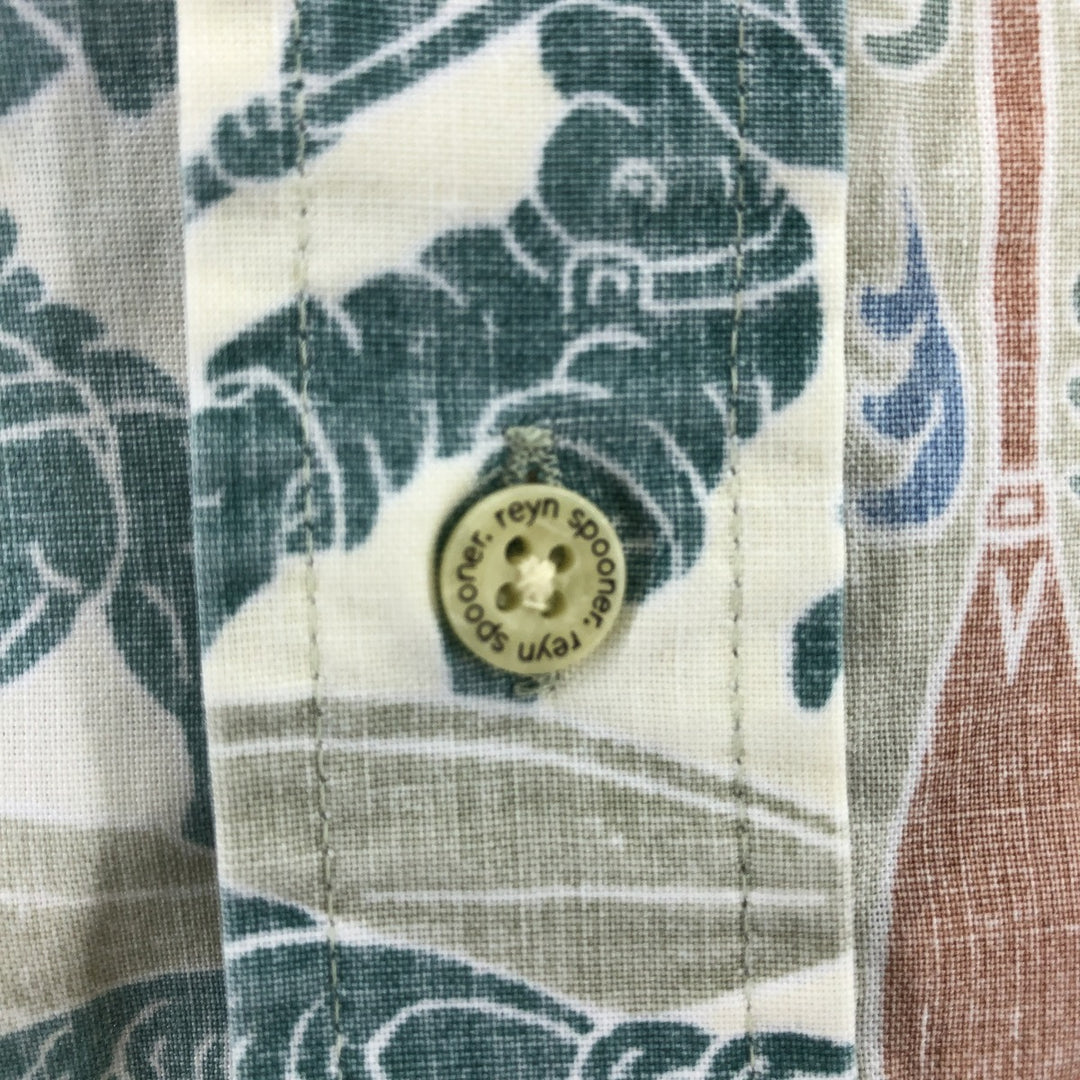 90'S Reyn Spooner Swimsuit Tag Bikini Tag All-Over Print Button-Down Hawaiian Aloha Shirt Box Shirt Men's XXL cotton green type Vintage Second Hand