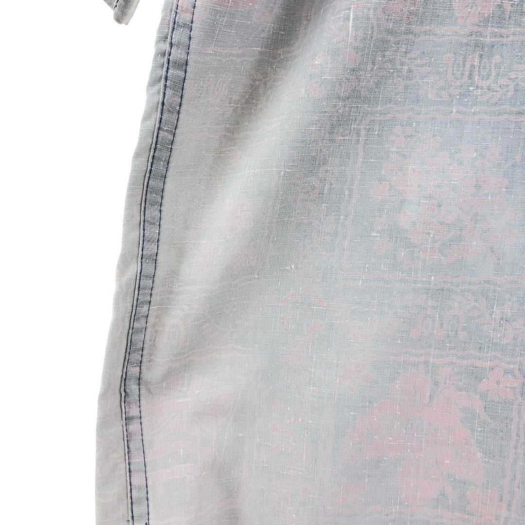 90'S Reyn Spooner Swimsuit Tag Bikini Tag All-over Print Pullover Button-down Hawaiian Aloha Shirt Box Shirt cotton gray type Vintage Second Hand
