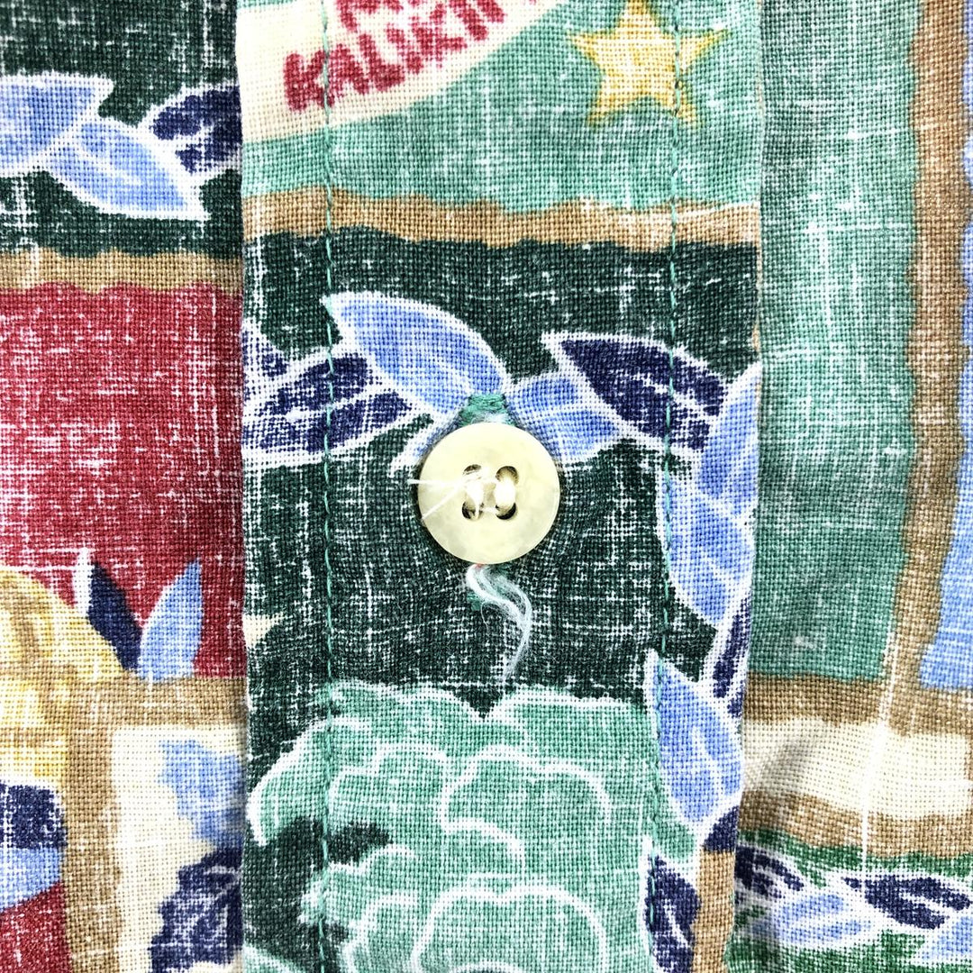 90'S Reyn Spooner Christmas Limited Edition All-over Print Pullover Hawaiian Aloha Shirt Box Shirt Men's XL Size cotton green type Vintage Second Hand