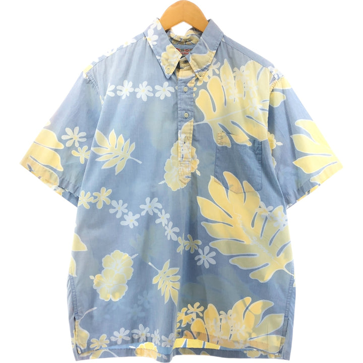 90'S Reyn Spooner COMMEMORATIVE CLASSICS All-over floral print pullover button-down Hawaiian aloha shirt cotton Blue type light blue Vintage Second Hand