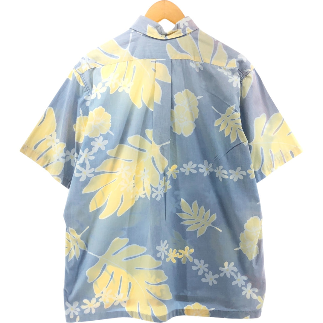 90'S Reyn Spooner COMMEMORATIVE CLASSICS All-over floral print pullover button-down Hawaiian aloha shirt cotton Blue type light blue Vintage Second Hand