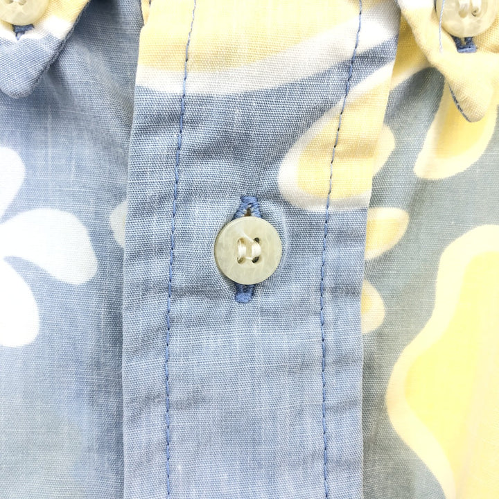 90'S Reyn Spooner COMMEMORATIVE CLASSICS All-over floral print pullover button-down Hawaiian aloha shirt cotton Blue type light blue Vintage Second Hand