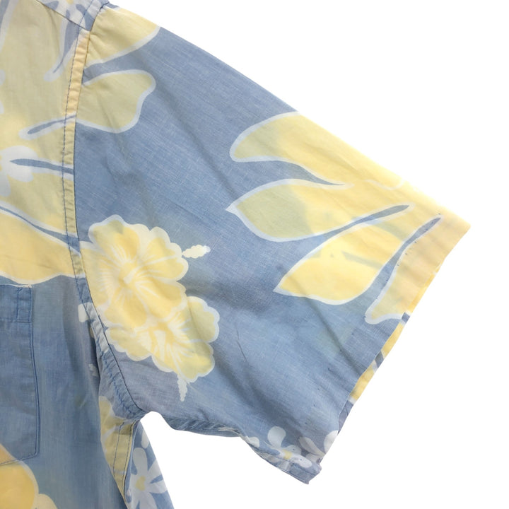 90'S Reyn Spooner COMMEMORATIVE CLASSICS All-over floral print pullover button-down Hawaiian aloha shirt cotton Blue type light blue Vintage Second Hand