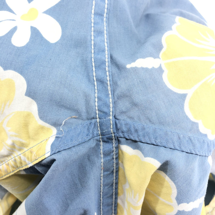 90'S Reyn Spooner COMMEMORATIVE CLASSICS All-over floral print pullover button-down Hawaiian aloha shirt cotton Blue type light blue Vintage Second Hand