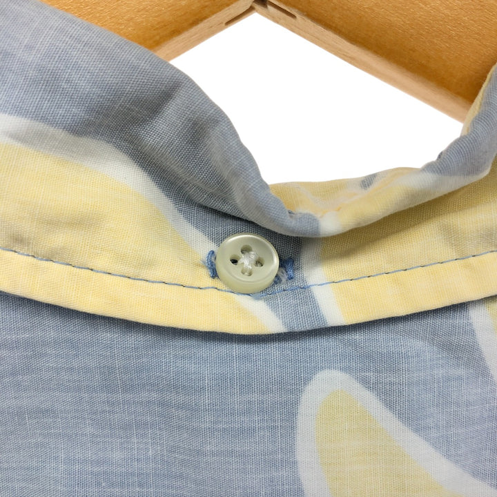 90'S Reyn Spooner COMMEMORATIVE CLASSICS All-over floral print pullover button-down Hawaiian aloha shirt cotton Blue type light blue Vintage Second Hand