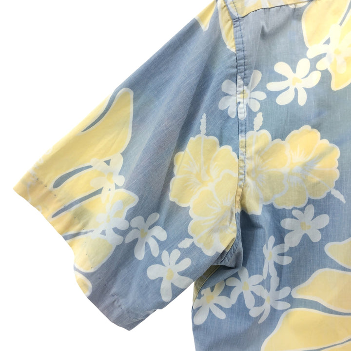 90'S Reyn Spooner COMMEMORATIVE CLASSICS All-over floral print pullover button-down Hawaiian aloha shirt cotton Blue type light blue Vintage Second Hand