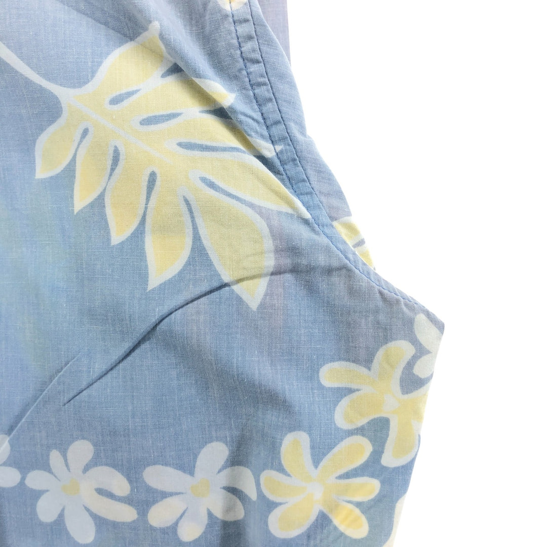 90'S Reyn Spooner COMMEMORATIVE CLASSICS All-over floral print pullover button-down Hawaiian aloha shirt cotton Blue type light blue Vintage Second Hand