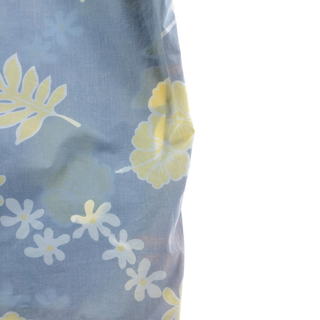 90'S Reyn Spooner COMMEMORATIVE CLASSICS All-over floral print pullover button-down Hawaiian aloha shirt cotton Blue type light blue Vintage Second Hand