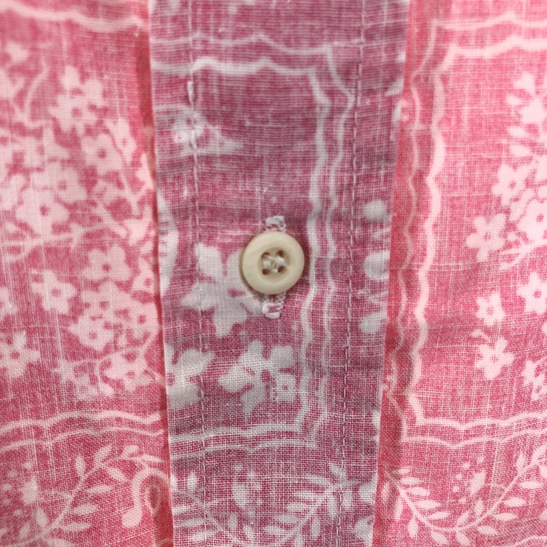 80'S Reyn Spooner Gold Tag Nude Tag All-Over Print Box Shirt Hawaiian Aloha Shirt Men's XL Size unclear pink type Vintage Second Hand