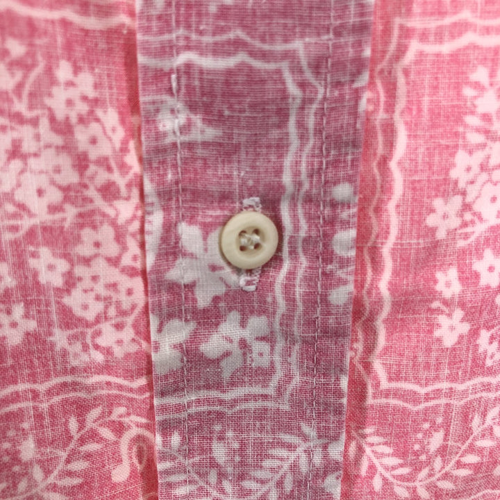 80'S Reyn Spooner Gold Tag Nude Tag All-Over Print Box Shirt Hawaiian Aloha Shirt Men's XL Size unclear pink type Vintage Second Hand