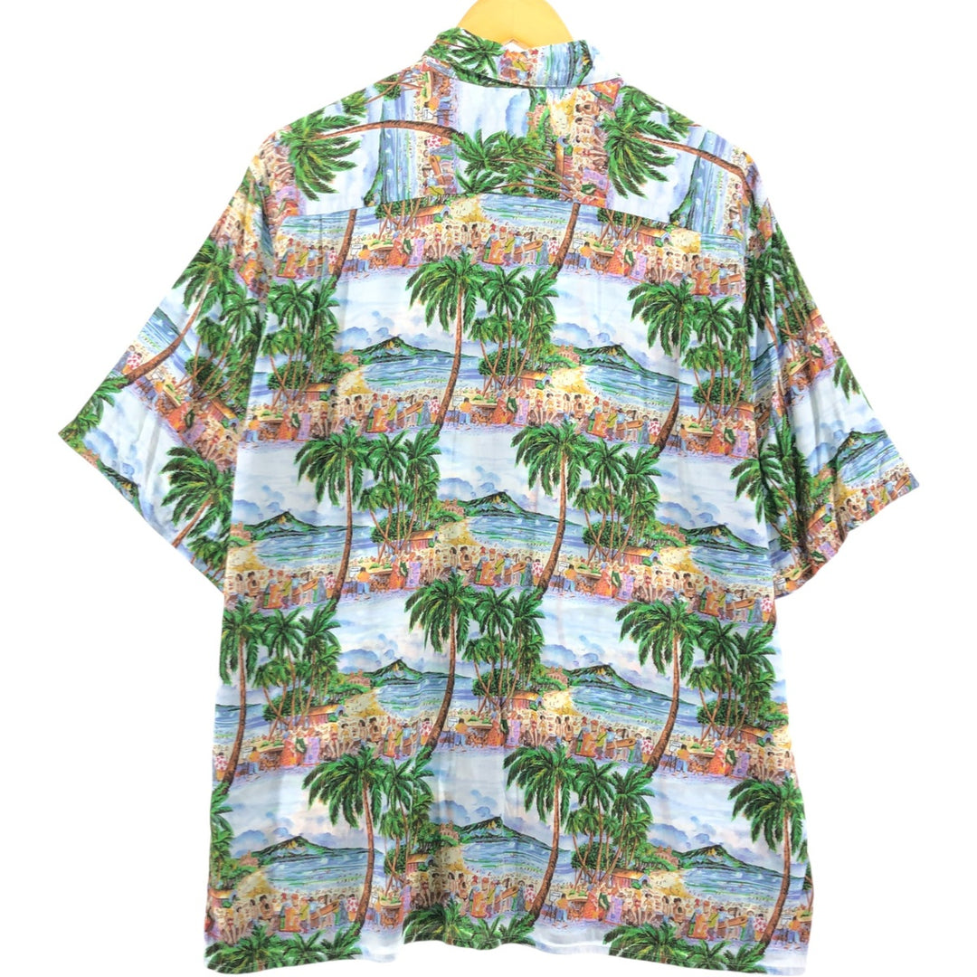 90'S Reyn Spooner Kamehameha Tag All-Over Rayon Hawaiian Aloha Shirt Made in Hawaii Men's L Size Vintage Rayon multicolor Vintage Second Hand