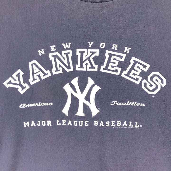 00'S Delta MLB New York Yankees Logo T-shirt Made in USA Men's XL cotton navy blue type Vintage Second Hand