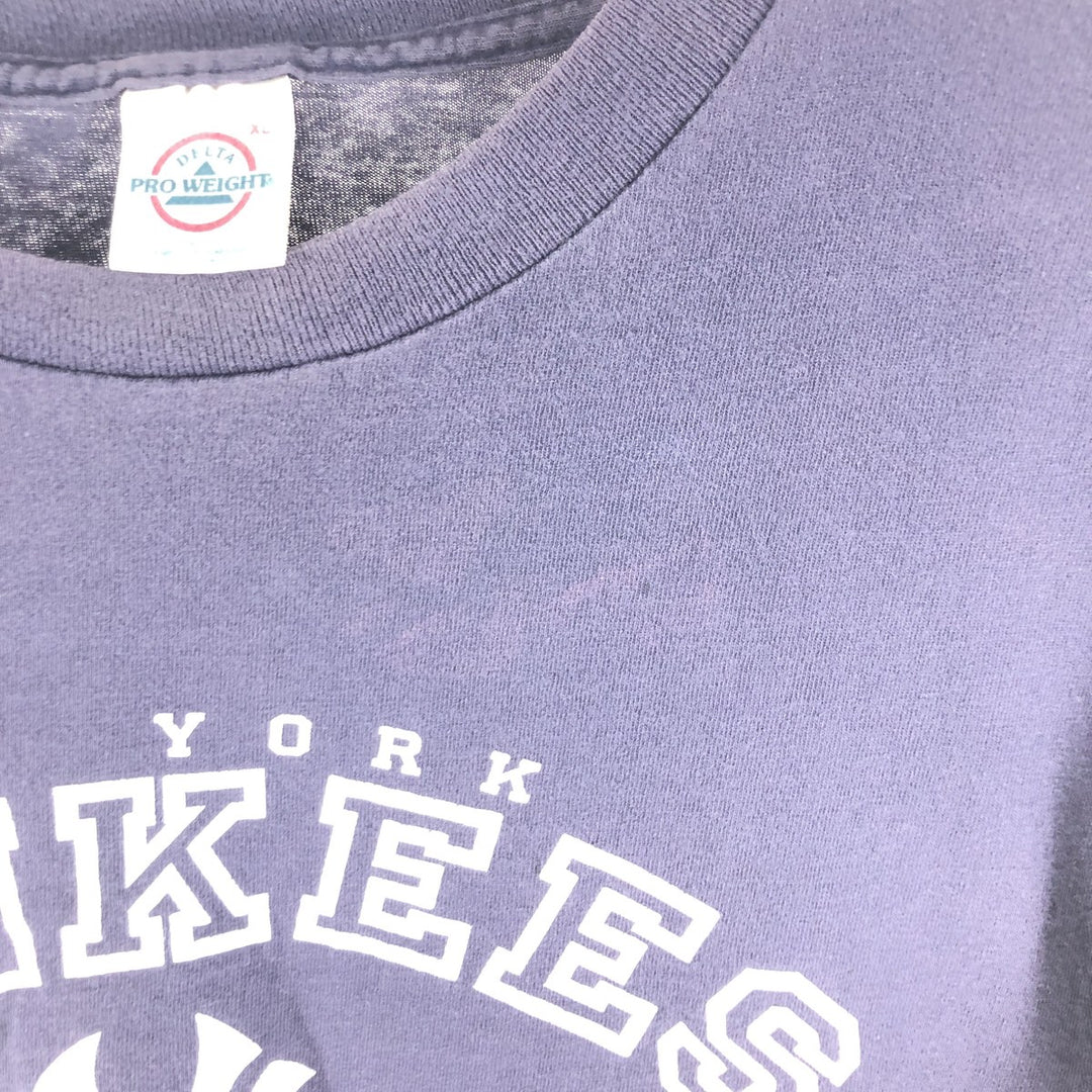 00'S Delta MLB New York Yankees Logo T-shirt Made in USA Men's XL cotton navy blue type Vintage Second Hand