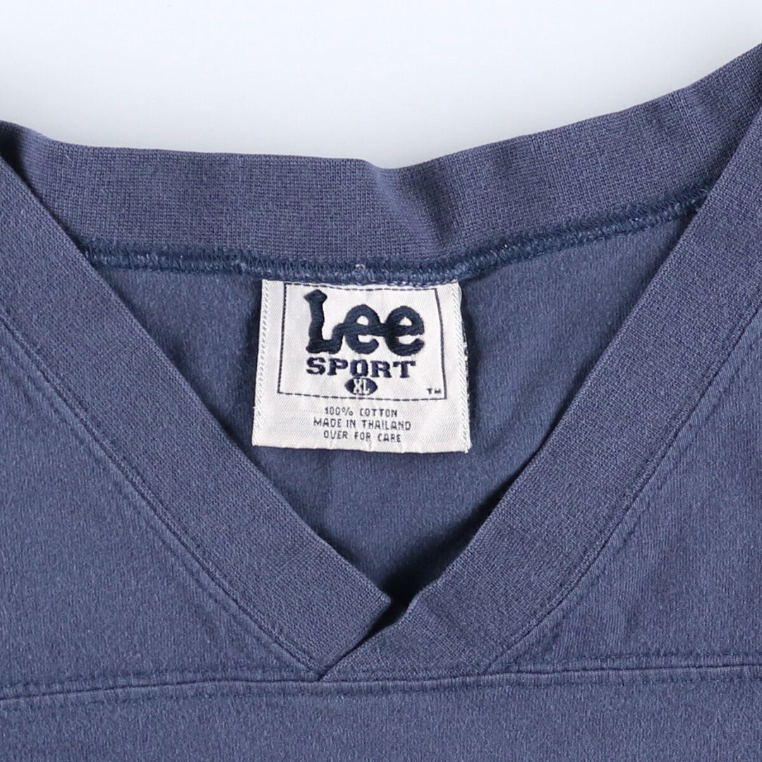Lee SPORT MLB NEW YORK YANKEES New York Yankees V-neck logo T-shirt Men's XL size cotton blue type Vintage Second Hand