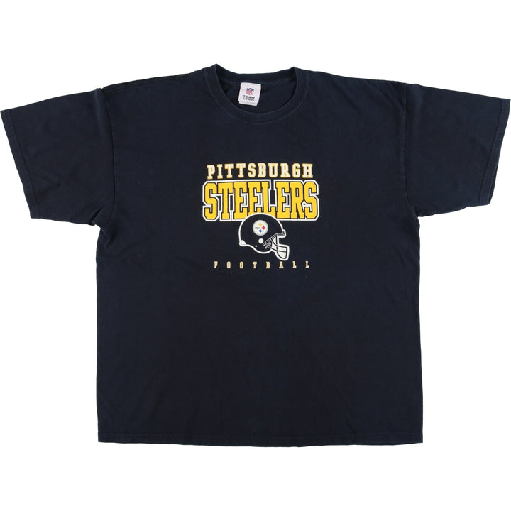 NFL PITTSBURGH STEELERS Pittsburgh Steelers Logo Print T-Shirt Men's XL cotton black type Vintage Second Hand
