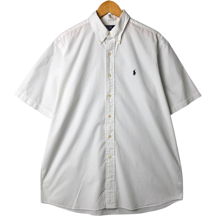 Ralph Lauren POLO by Ralph Lauren ELLINGTON short sleeve button down shirt, men's size L cotton white type Vintage Second Hand