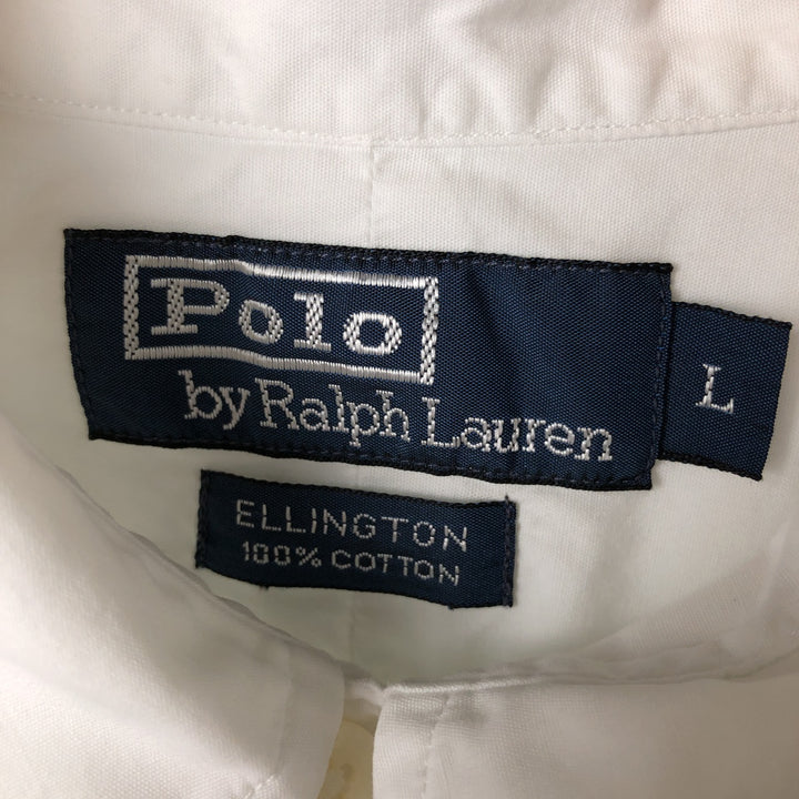 Ralph Lauren POLO by Ralph Lauren ELLINGTON short sleeve button down shirt, men's size L cotton white type Vintage Second Hand