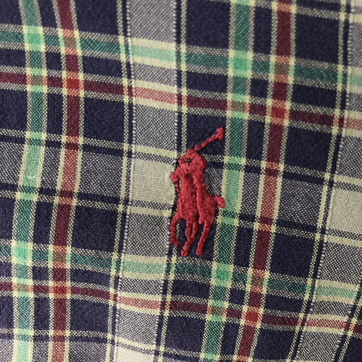 Ralph Lauren Classic Fit Short Sleeve Button Down Check Shirt Men's XL cotton Khaki type sage green Vintage Second Hand