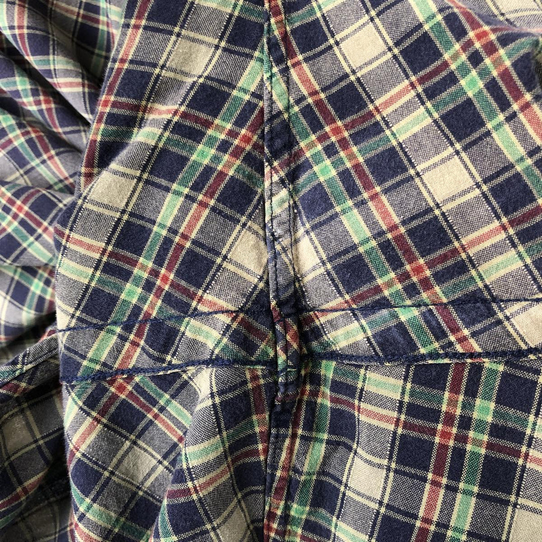 Ralph Lauren Classic Fit Short Sleeve Button Down Check Shirt Men's XL cotton Khaki type sage green Vintage Second Hand
