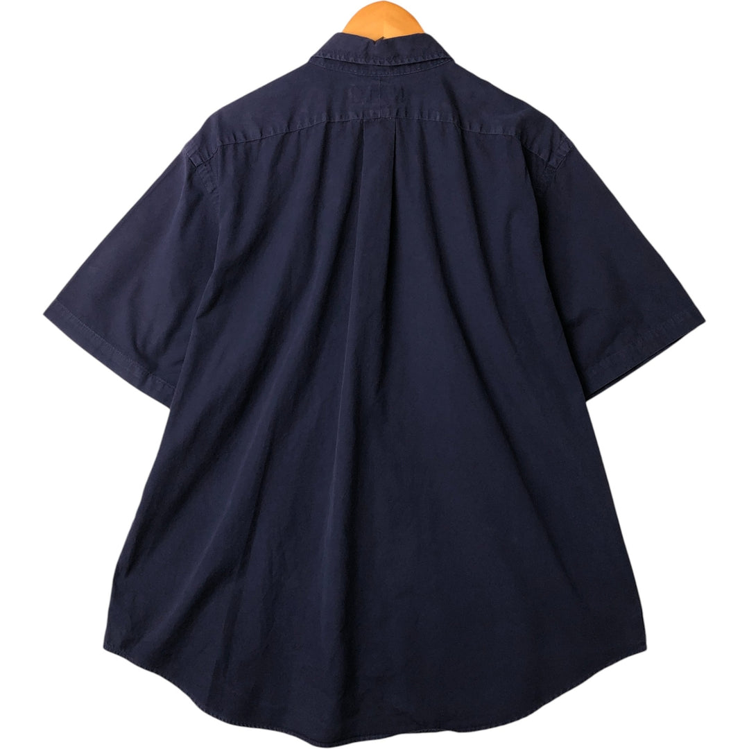 Ralph Lauren Classic Fit short sleeve button down shirt, men's size XL cotton navy blue type Vintage Second Hand