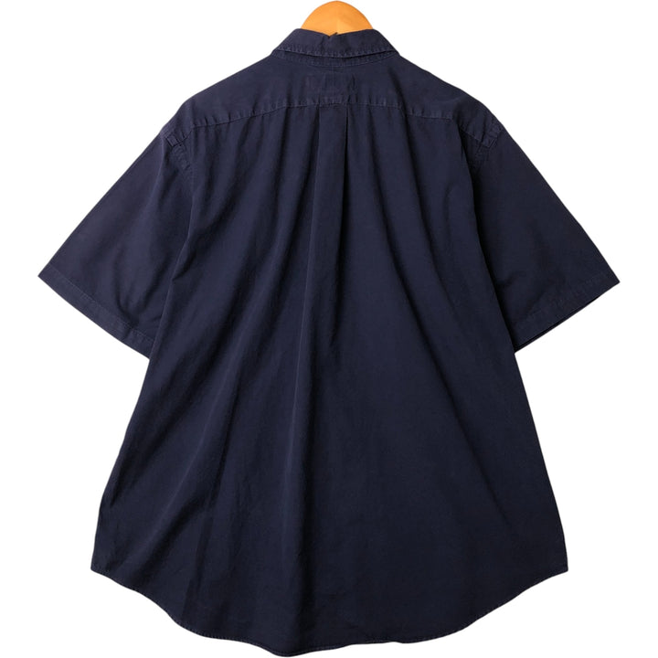Ralph Lauren Classic Fit short sleeve button down shirt, men's size XL cotton navy blue type Vintage Second Hand