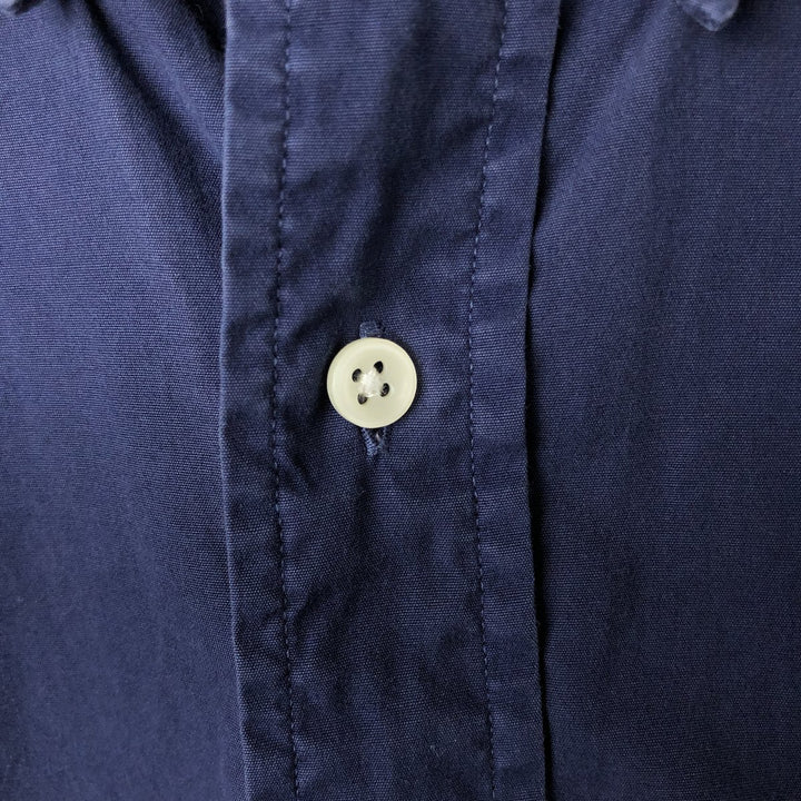 Ralph Lauren Classic Fit short sleeve button down shirt, men's size XL cotton navy blue type Vintage Second Hand