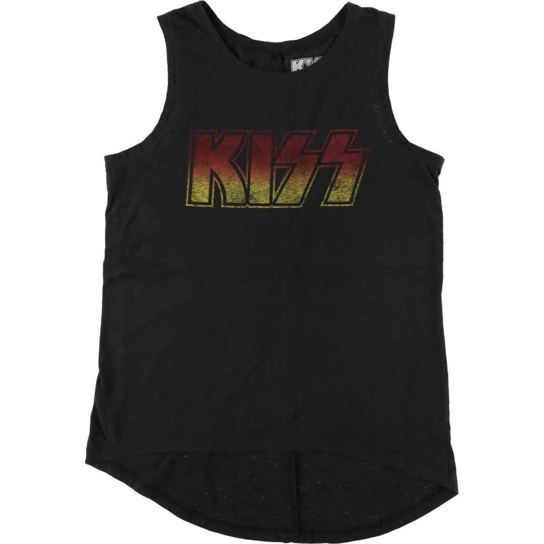 KISS Tank Top Women's Size L cotton black type Vintage Second Hand