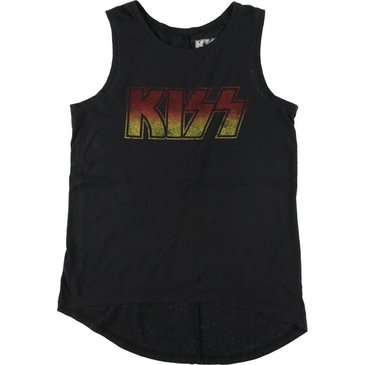 KISS Tank Top Women's Size L cotton black type Vintage Second Hand