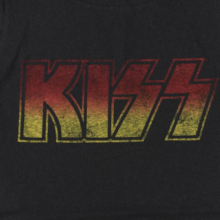 KISS Tank Top Women's Size L cotton black type Vintage Second Hand