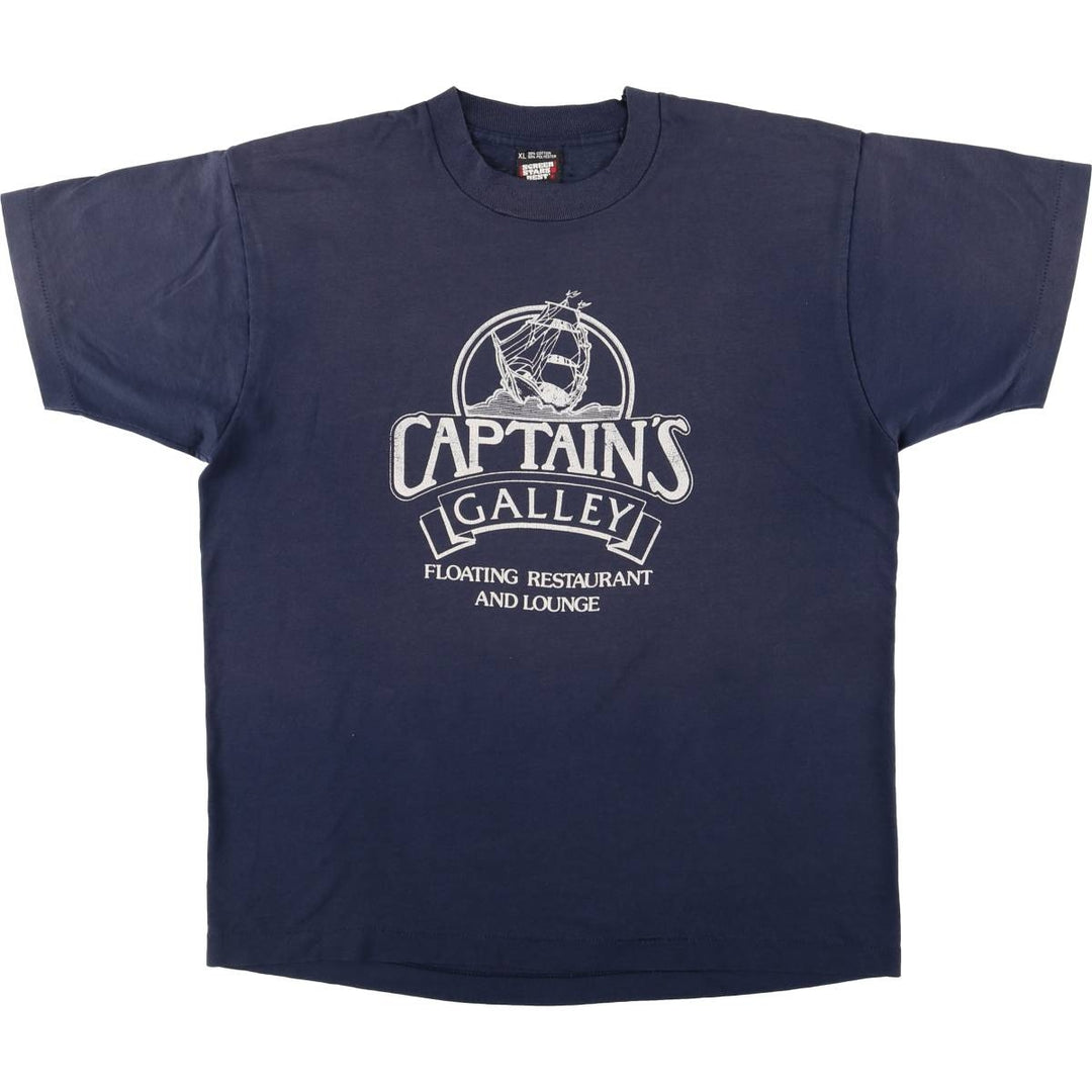 90'S Screen Stars Captain's Gallery Advertising T-shirt Made in USA Men's XL Vintage cotton navy blue type Vintage Second Hand