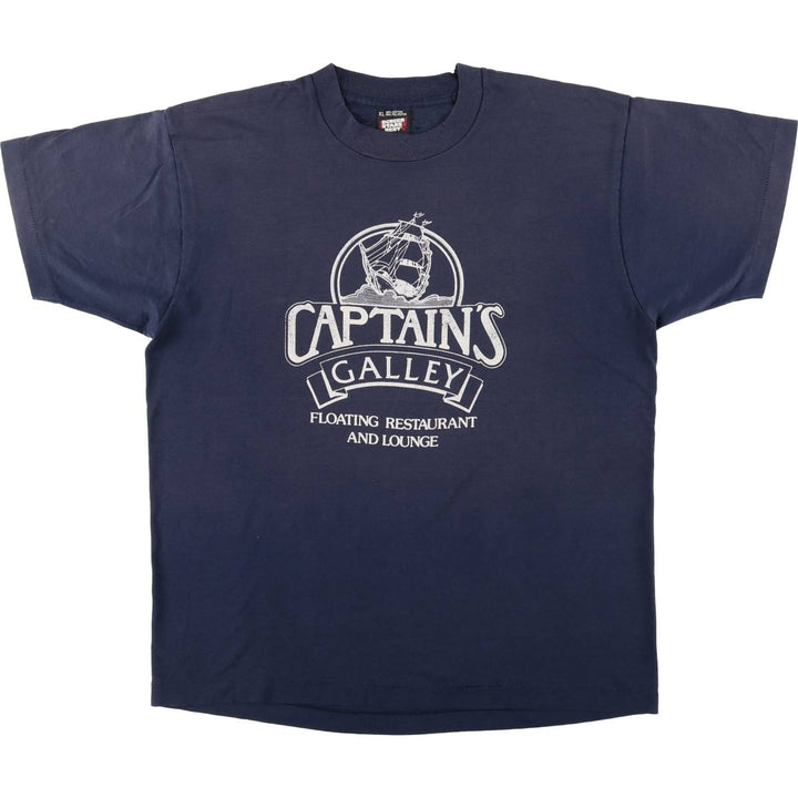 90'S Screen Stars Captain's Gallery Advertising T-shirt Made in USA Men's XL Vintage cotton navy blue type Vintage Second Hand