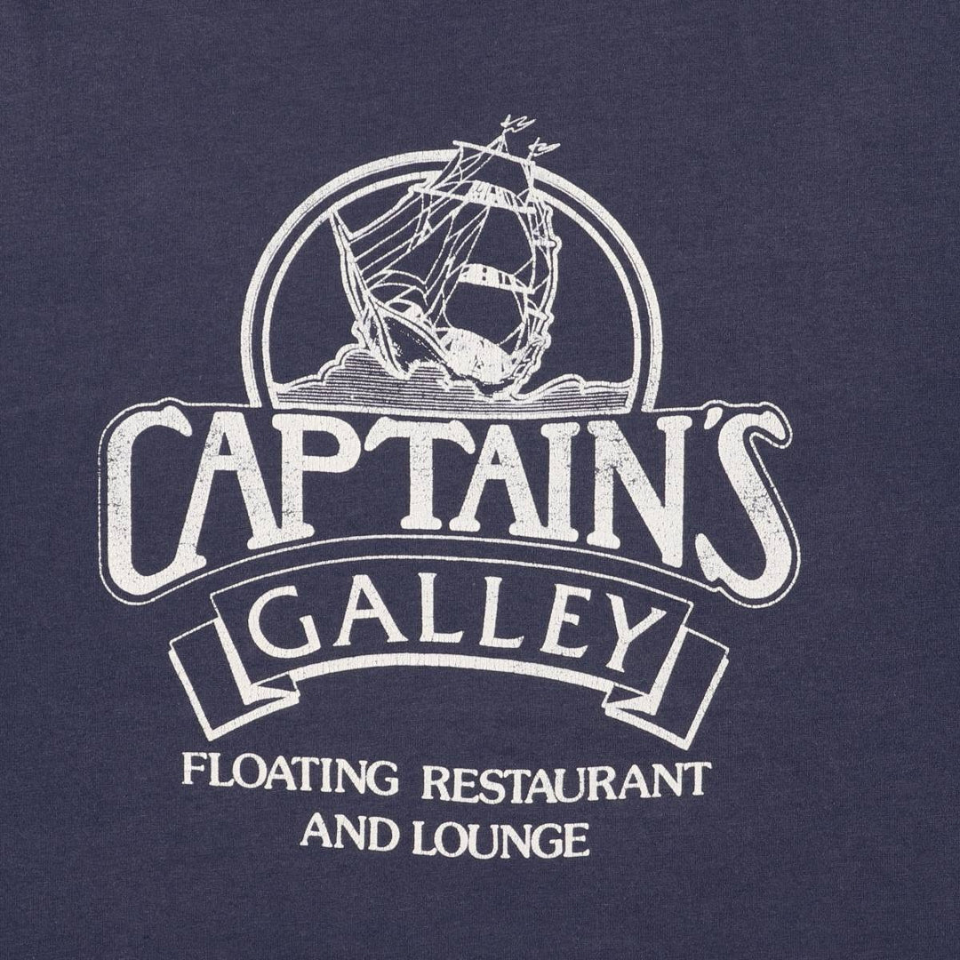 90'S Screen Stars Captain's Gallery Advertising T-shirt Made in USA Men's XL Vintage cotton navy blue type Vintage Second Hand