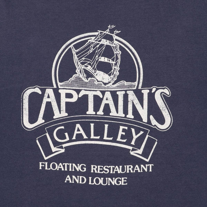 90'S Screen Stars Captain's Gallery Advertising T-shirt Made in USA Men's XL Vintage cotton navy blue type Vintage Second Hand
