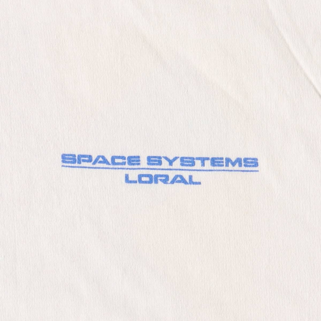 90'S Haynes Loral Space Systems Advertising T-shirt, Made in USA, Men's L size, Vintage cotton white type Vintage Second Hand