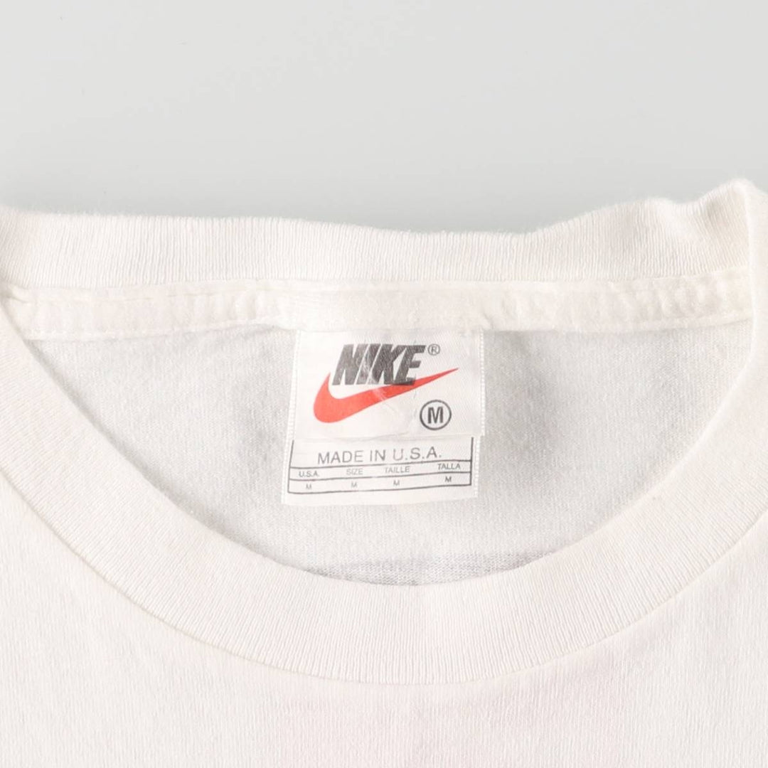 90'S Nike MICHIGAN University of Michigan College T-shirt Made in USA Men's M size Vintage cotton white type Vintage Second Hand