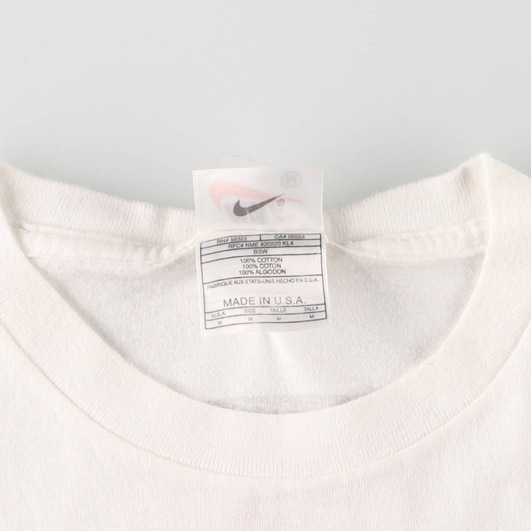 90'S Nike MICHIGAN University of Michigan College T-shirt Made in USA Men's M size Vintage cotton white type Vintage Second Hand
