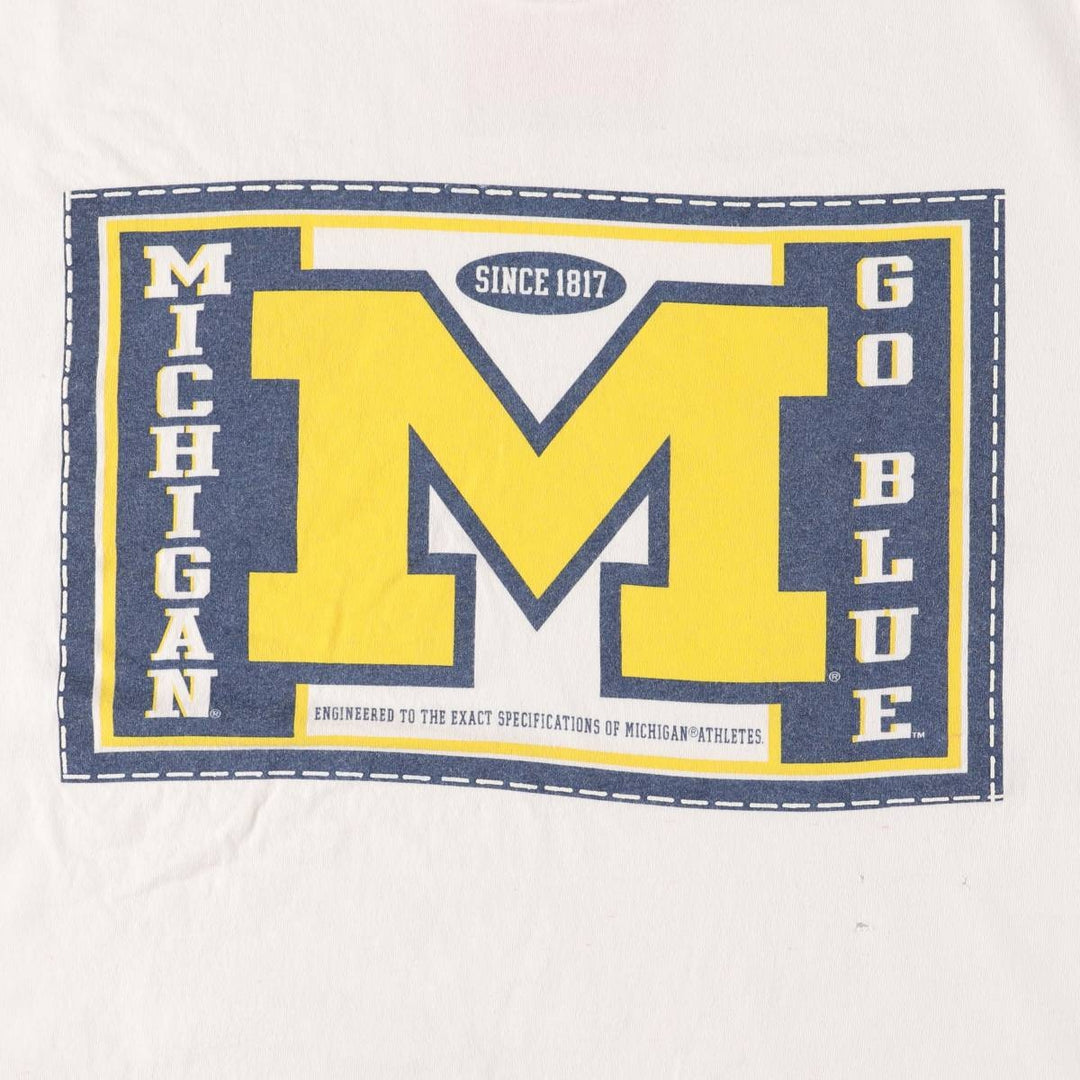 90'S Nike MICHIGAN University of Michigan College T-shirt Made in USA Men's M size Vintage cotton white type Vintage Second Hand