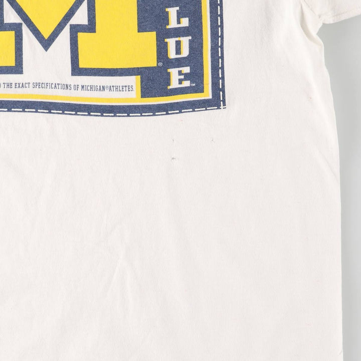90'S Nike MICHIGAN University of Michigan College T-shirt Made in USA Men's M size Vintage cotton white type Vintage Second Hand