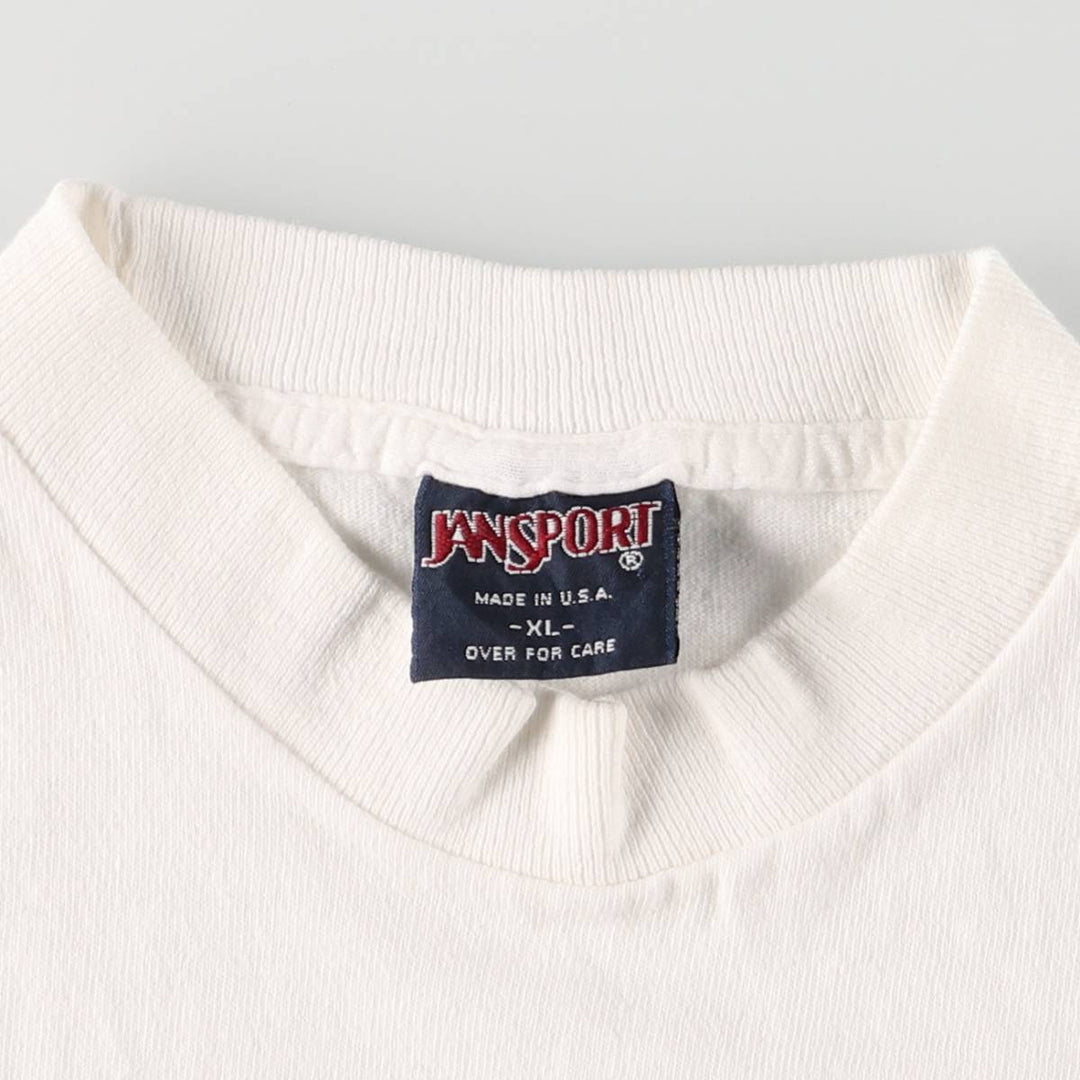90'S Jansport Notre Dame University College T-shirt Made in USA Men's XL Vintage cotton white type Vintage Second Hand
